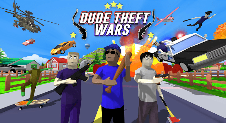 dude theft wars shooting games poster