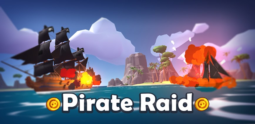 pirate raid caribbean battle poster