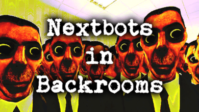 nextbots in backrooms obunga poster