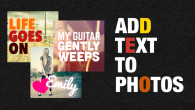 phonto text on photos poster