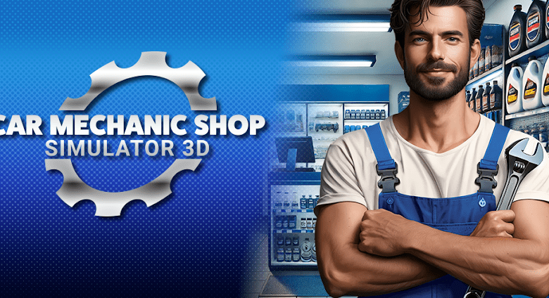 car mechanic shop simulator 3d poster