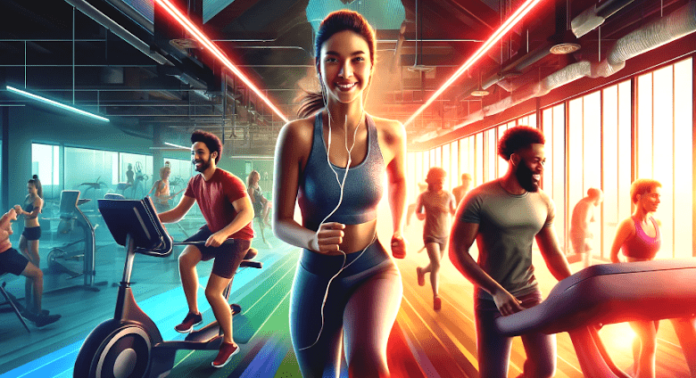 fitness gym simulator fit 3d poster