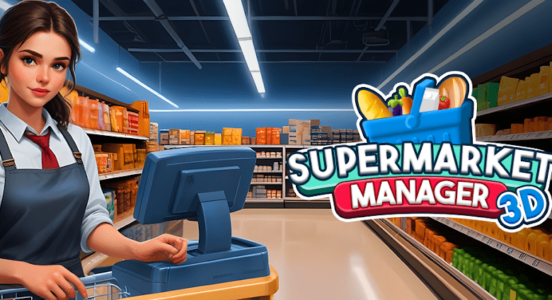 supermarket manager 3d store poster