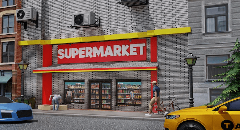 supermarket shopping sim 3d poster