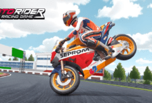 moto rider bike racing game poster