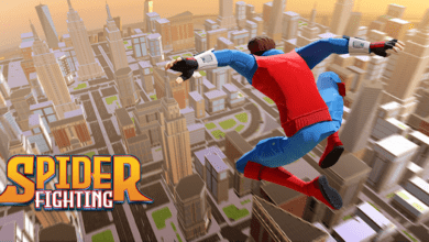 spider fighting hero game poster