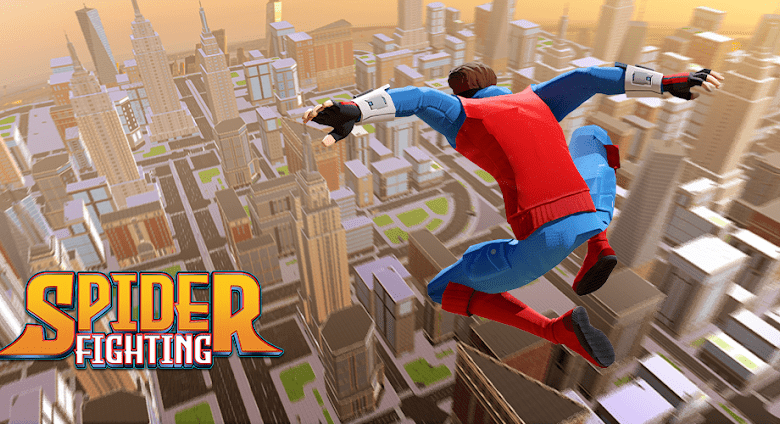 spider fighting hero game poster